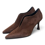 Scarpa accollata scollo V suede ebano tc 70 Matteo Pitti 