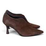 Scarpa accollata scollo V suede ebano tc 70 Matteo Pitti 