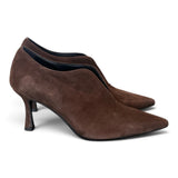 Scarpa accollata scollo V suede ebano tc 70 Matteo Pitti 