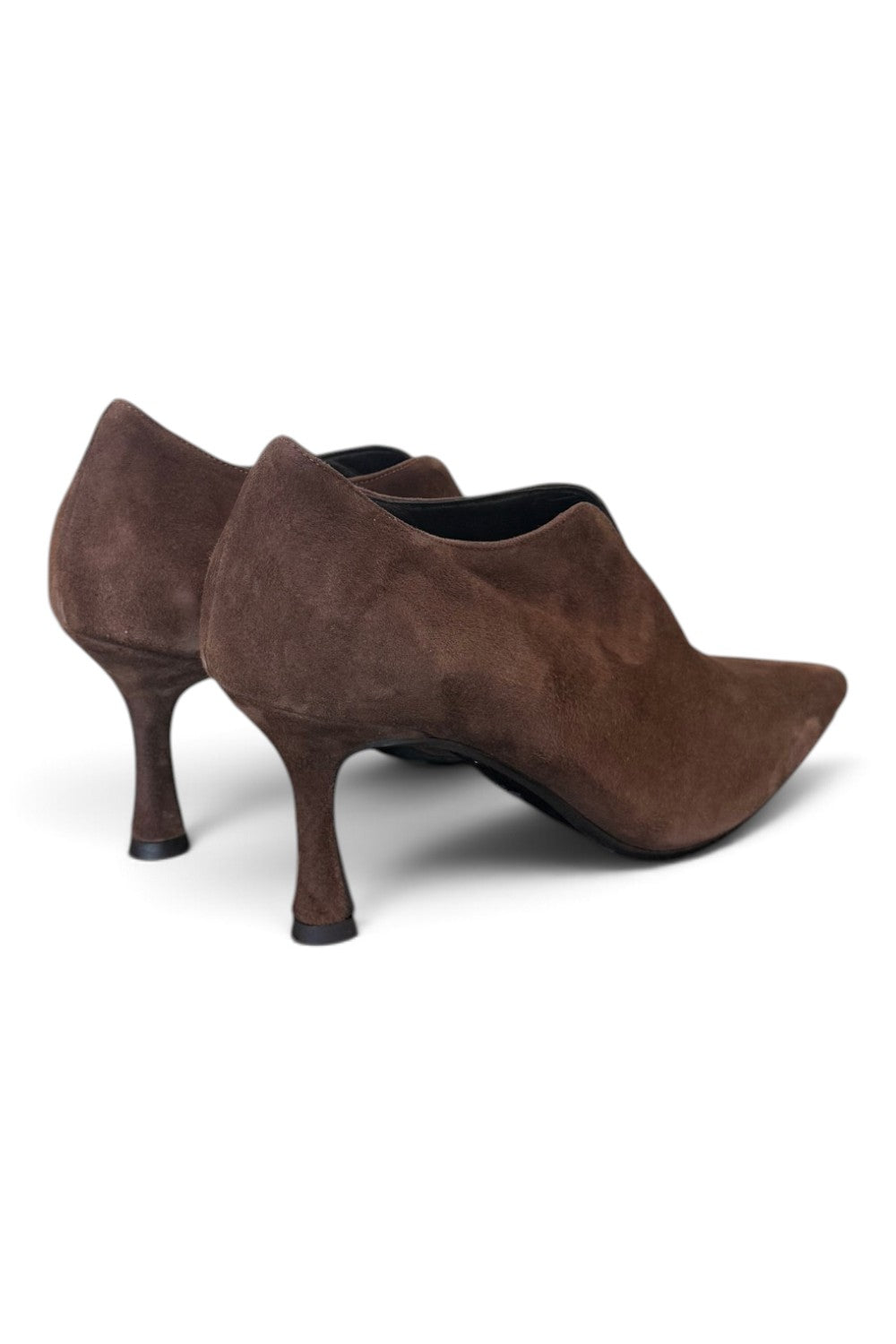 Scarpa accollata scollo V suede ebano tc 70 Matteo Pitti 