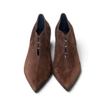 Scarpa accollata scollo V suede ebano tc 70 Matteo Pitti 