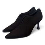 Scarpa accollata scollo V suede nero tc 70 Matteo Pitti 