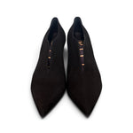 Scarpa accollata scollo V suede nero tc 70 Matteo Pitti 