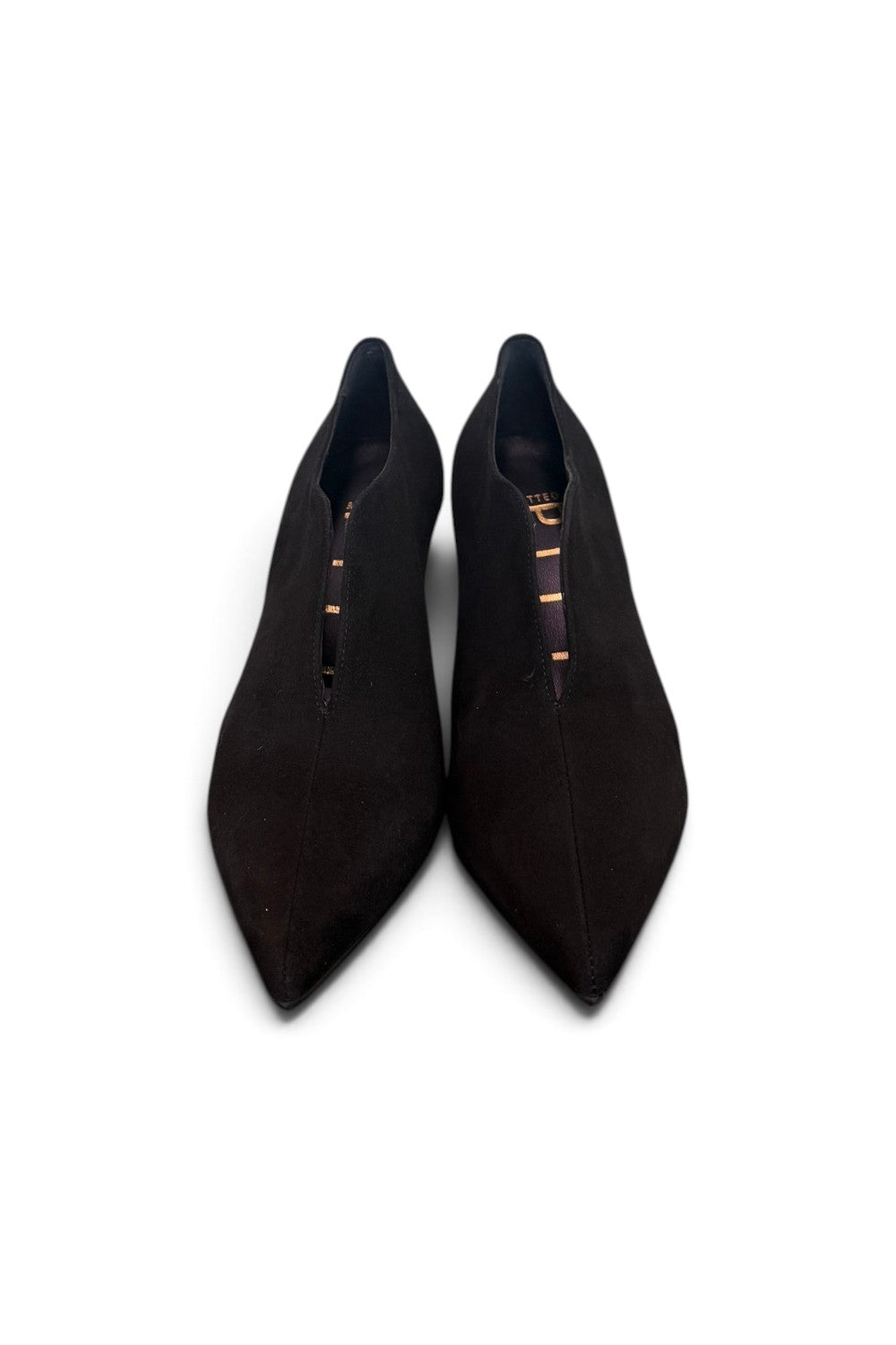 Scarpa accollata scollo V suede nero tc 70 Matteo Pitti 