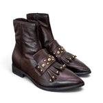 Stivaletto donna frangia pelle moka Mjus<BR/> 