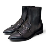 Stivaletto donna frangia pelle nera Mjus<BR/> 
