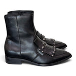 Stivaletto donna frangia pelle nera Mjus<BR/> 