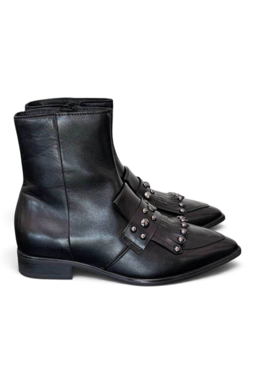Stivaletto donna frangia pelle nera Mjus<BR/> 