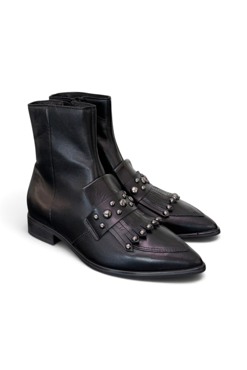 Stivaletto donna frangia pelle nera Mjus<BR/> 