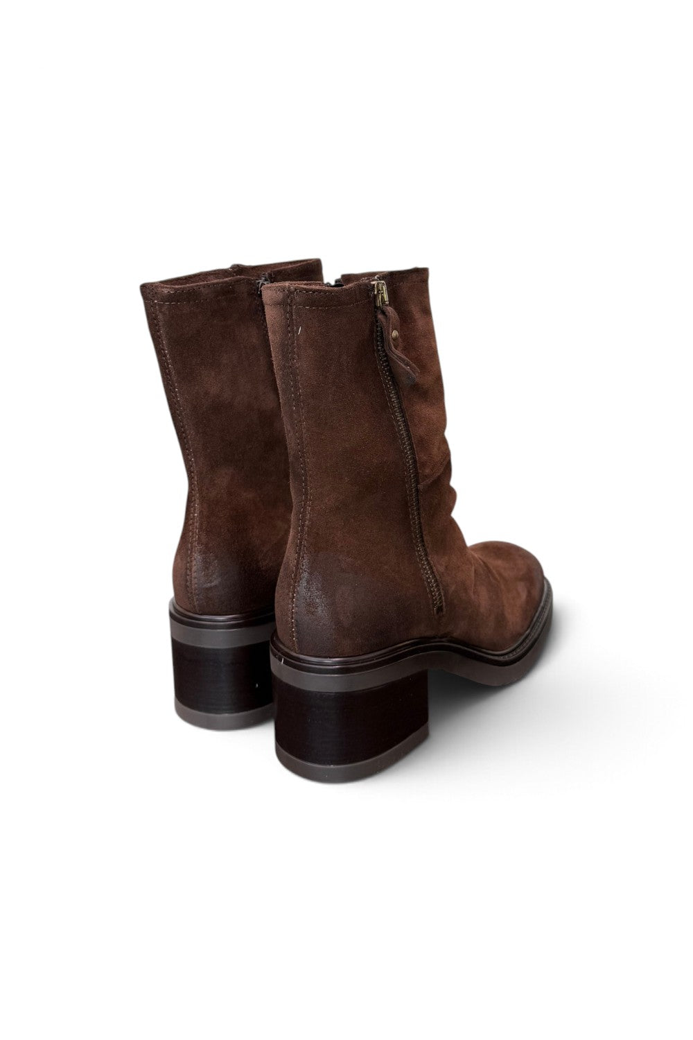 Stivaletto arricciato suede marrone Mjus<BR/> 