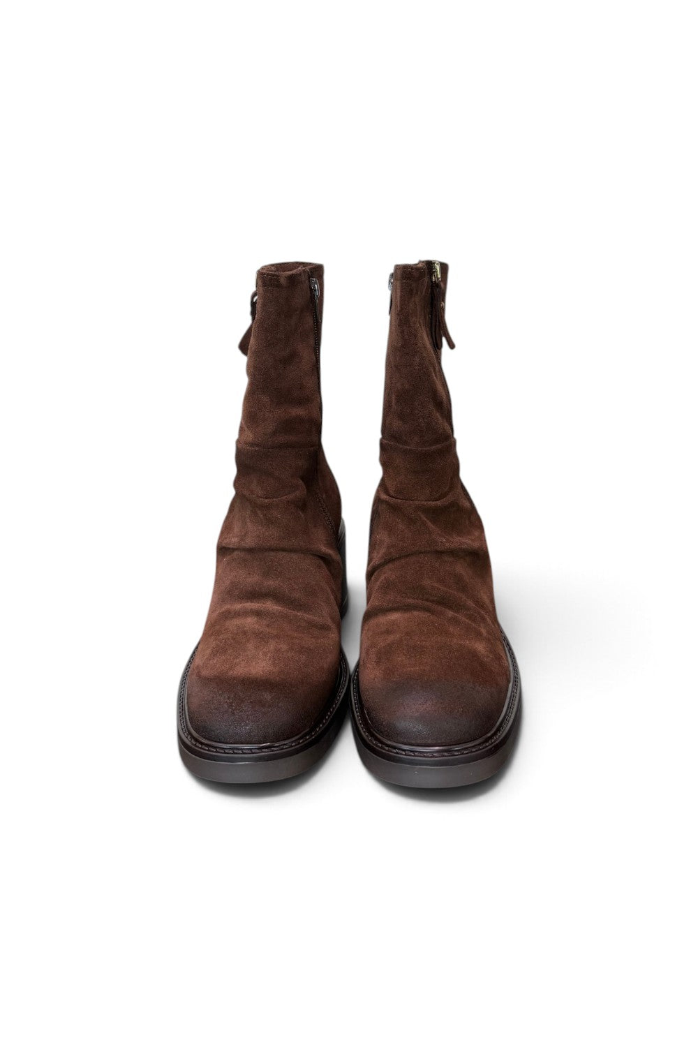 Stivaletto arricciato suede marrone Mjus<BR/> 