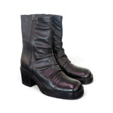 Stivaletto arricciato pelle nera Mjus<BR/> 