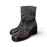 Stivaletto arricciato pelle nera Mjus<BR/> 