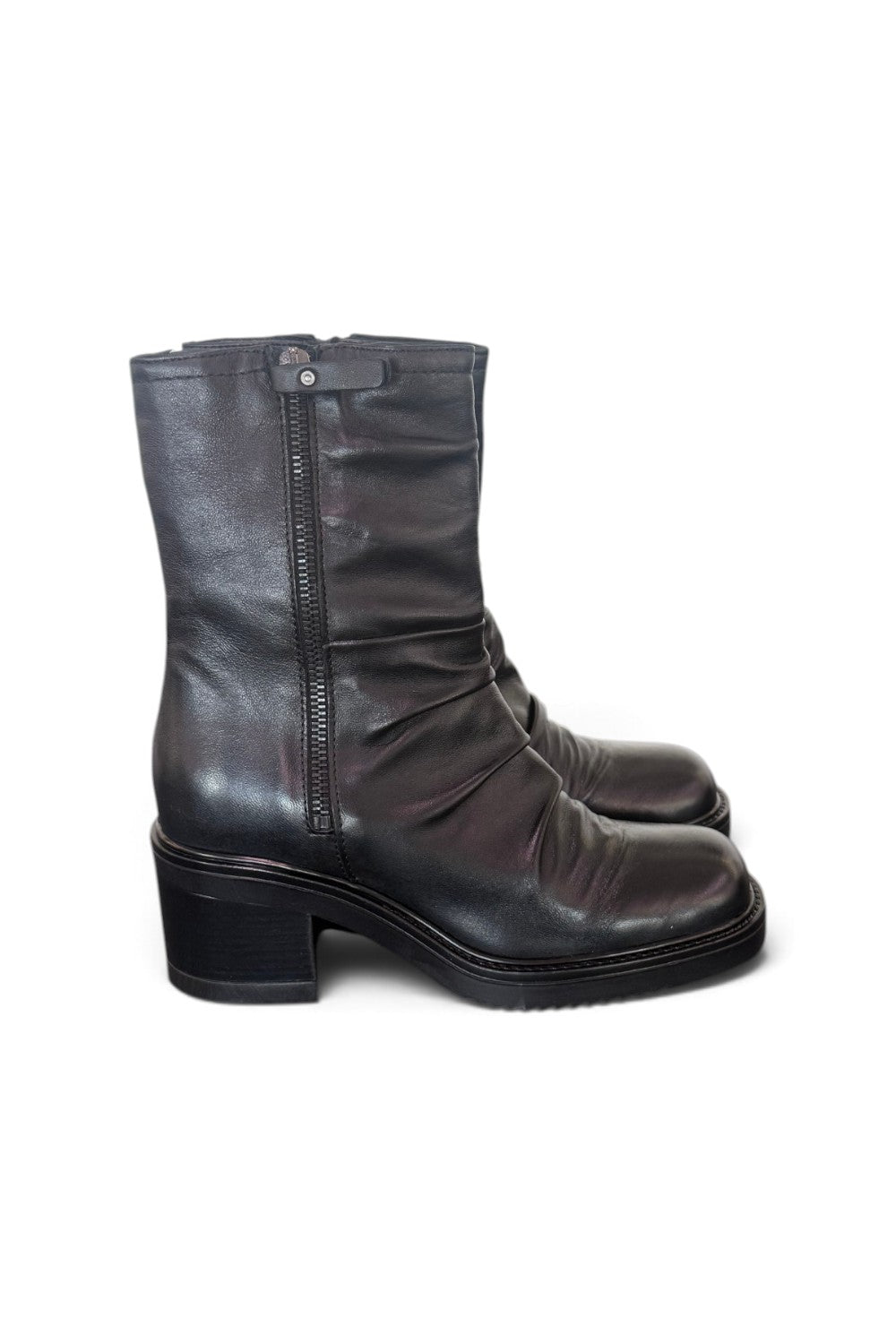 Stivaletto arricciato pelle nera Mjus<BR/> 