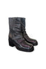 Stivaletto arricciato pelle nera Mjus