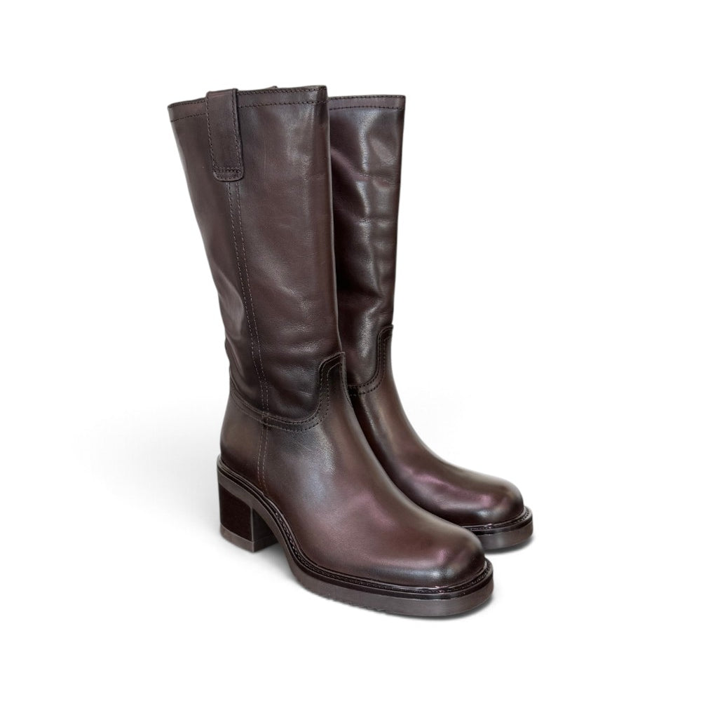 Stivale donna 3/4 zip  pelle caffè Mjus<BR/> 