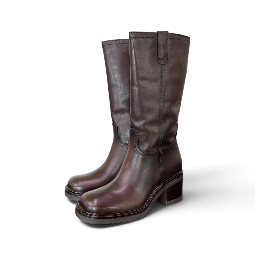 Stivale donna 3/4 zip  pelle caffè Mjus<BR/> 