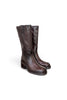 Stivale donna 3/4 zip  pelle caffè Mjus