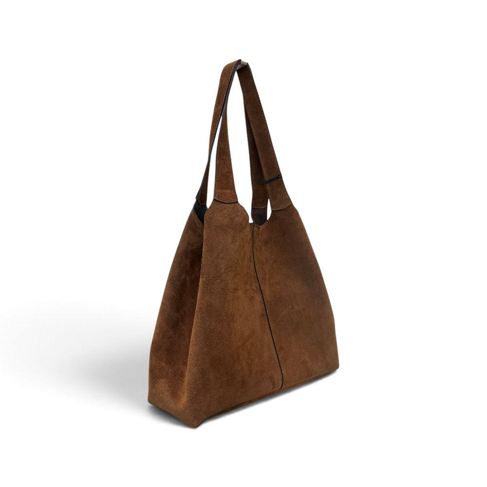 Borsa shopping camoscio cuoio Naomi 