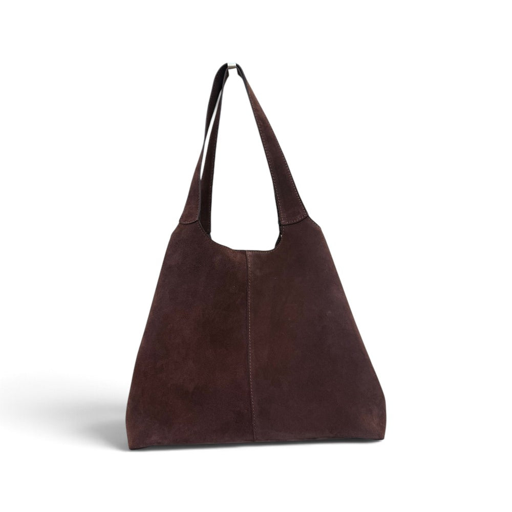 Borsa shopping camoscio testa di moro Naomi 
