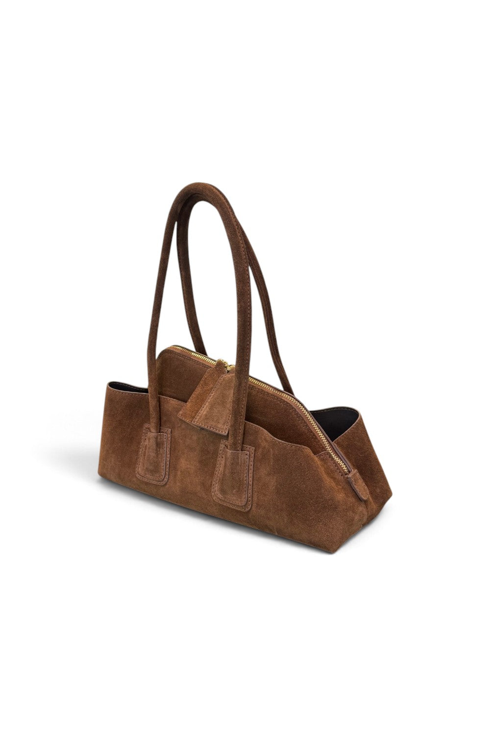 Borsa shopping asimmetrica camoscio cuoio Naomi 
