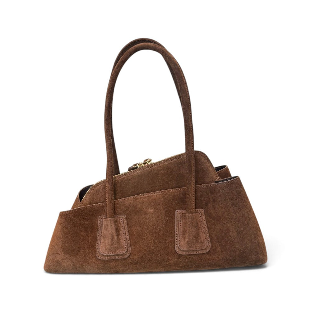 Borsa shopping asimmetrica camoscio cuoio Naomi 