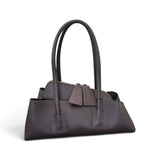 Borsa shopping asimmetrica  pelle testa di moro Naomi 