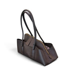 Borsa shopping asimmetrica  pelle testa di moro Naomi 