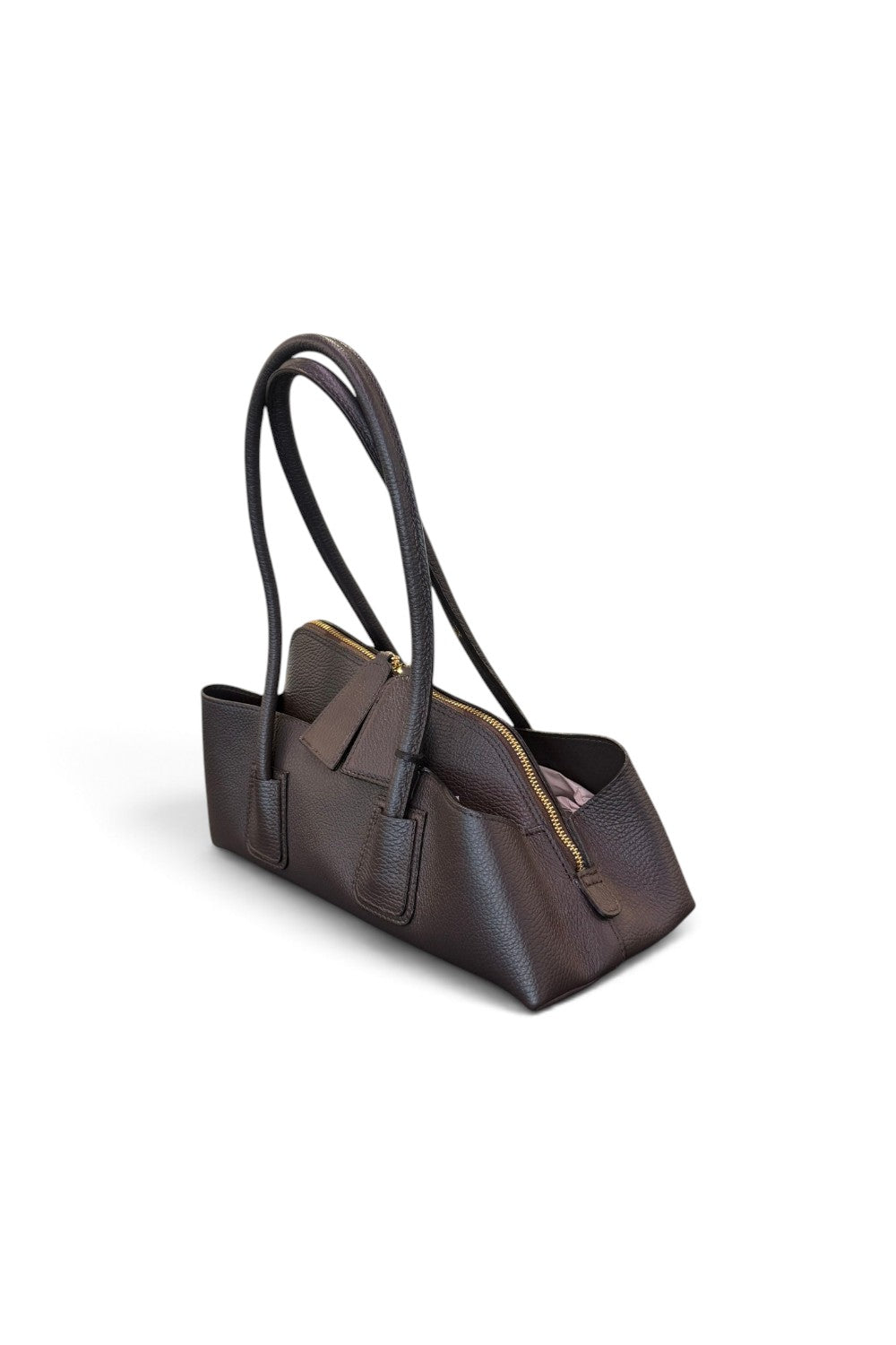 Borsa shopping asimmetrica  pelle testa di moro Naomi 