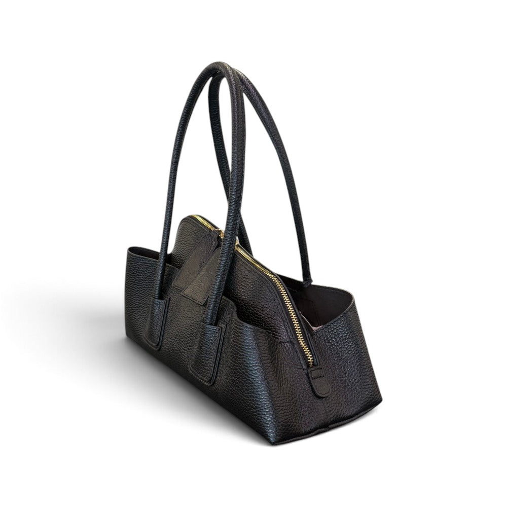 Borsa shopping asimmetrica  pelle nera Naomi 