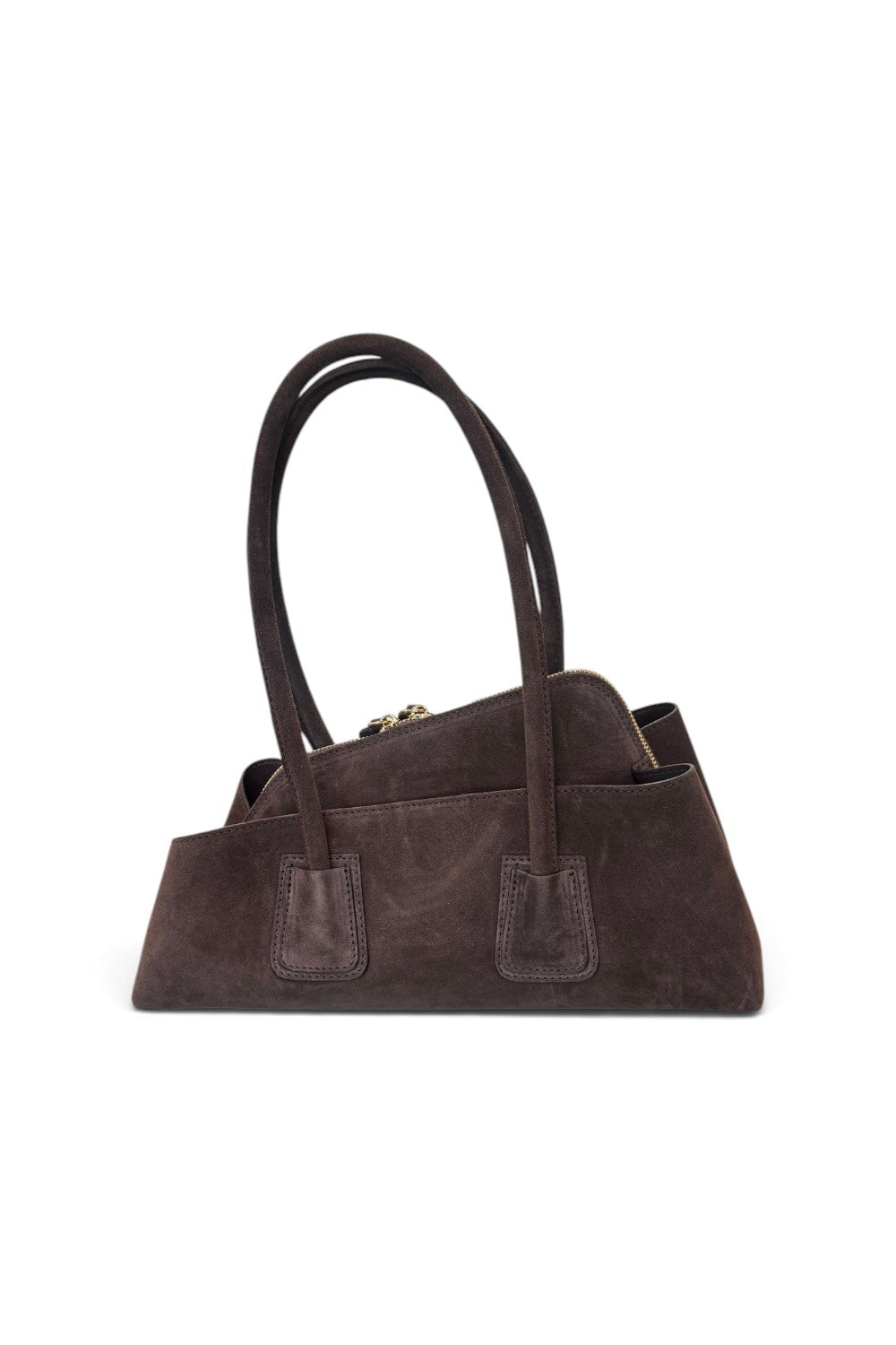 Borsa shopping asimmetrica camoscio testa di moro Naomi 