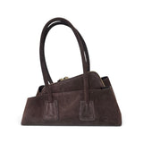 Borsa shopping asimmetrica camoscio testa di moro Naomi 
