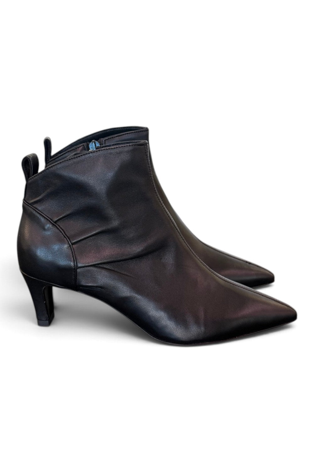 Stivaletto pieghe pelle nera Napoleoni<BR/> 