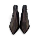 Stivaletto pieghe pelle nera Napoleoni<BR/> 