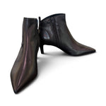 Stivaletto pieghe pelle nera Napoleoni<BR/> 