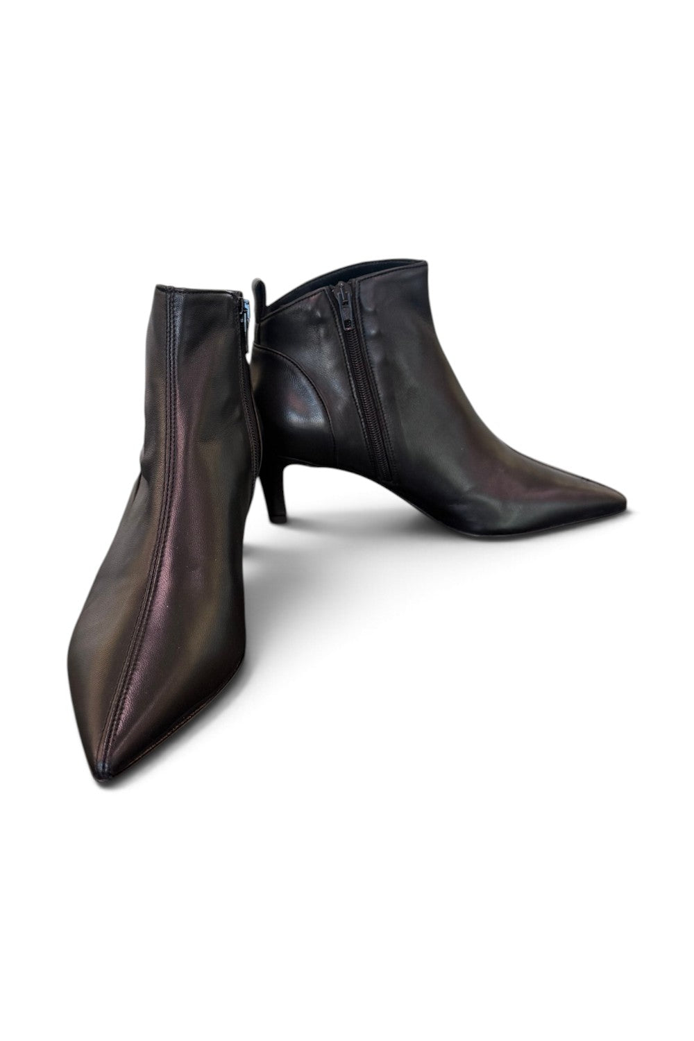 Stivaletto pieghe pelle nera Napoleoni<BR/> 