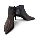 Stivaletto pieghe pelle nera Napoleoni<BR/> 