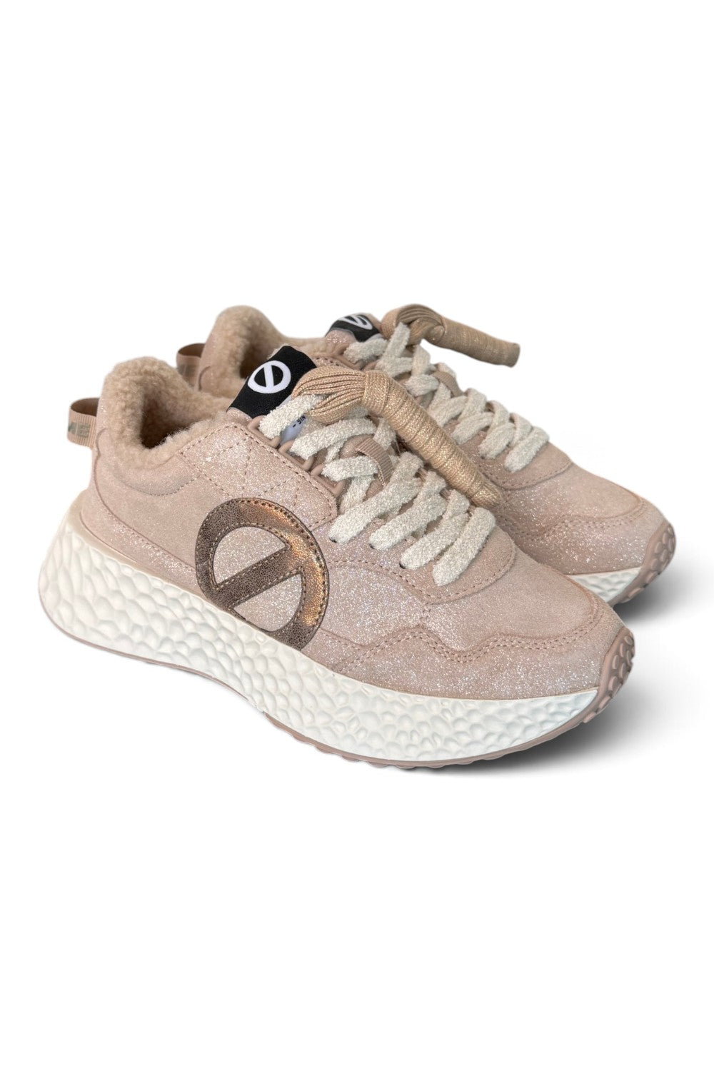 Sneaker No-Name suede beige Carter imbottita 