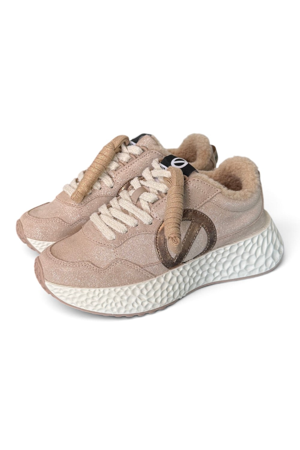 Sneaker No-Name suede beige Carter imbottita 