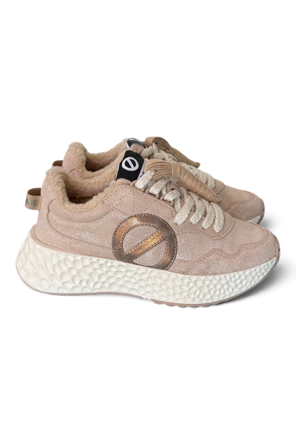 Sneaker No-Name suede beige Carter imbottita 