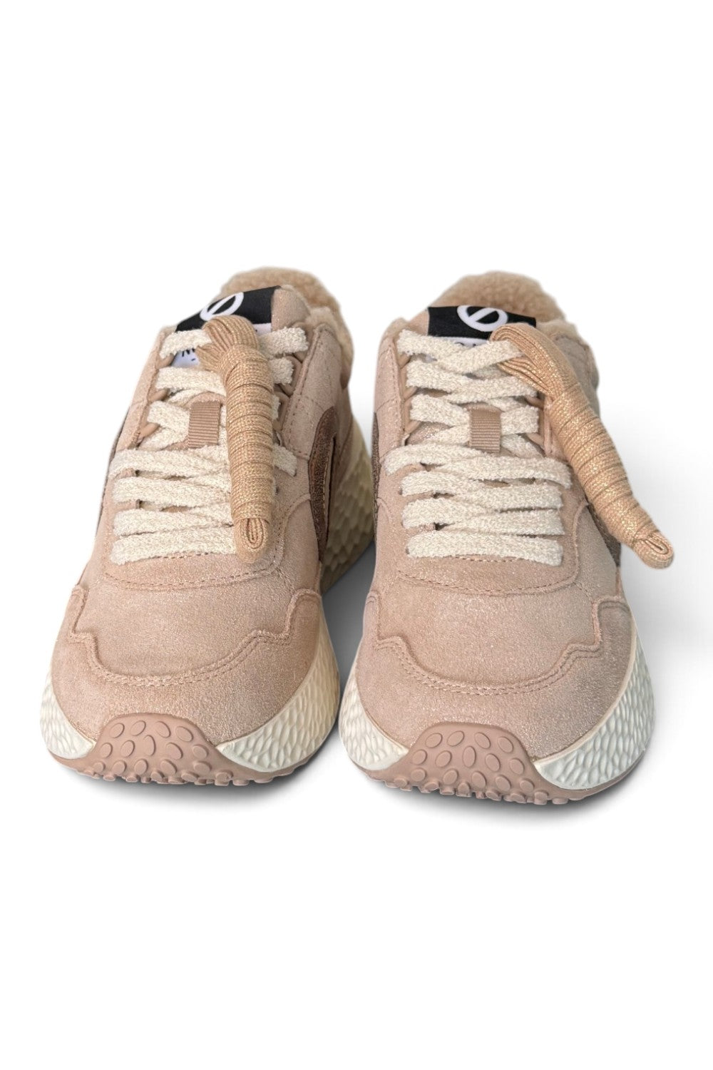 Sneaker No-Name suede beige Carter imbottita 