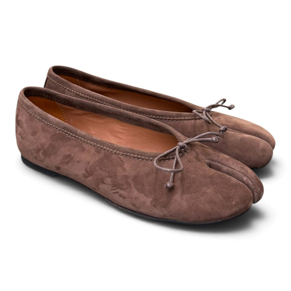 Ballerina split toe Officina suede testa di moro 