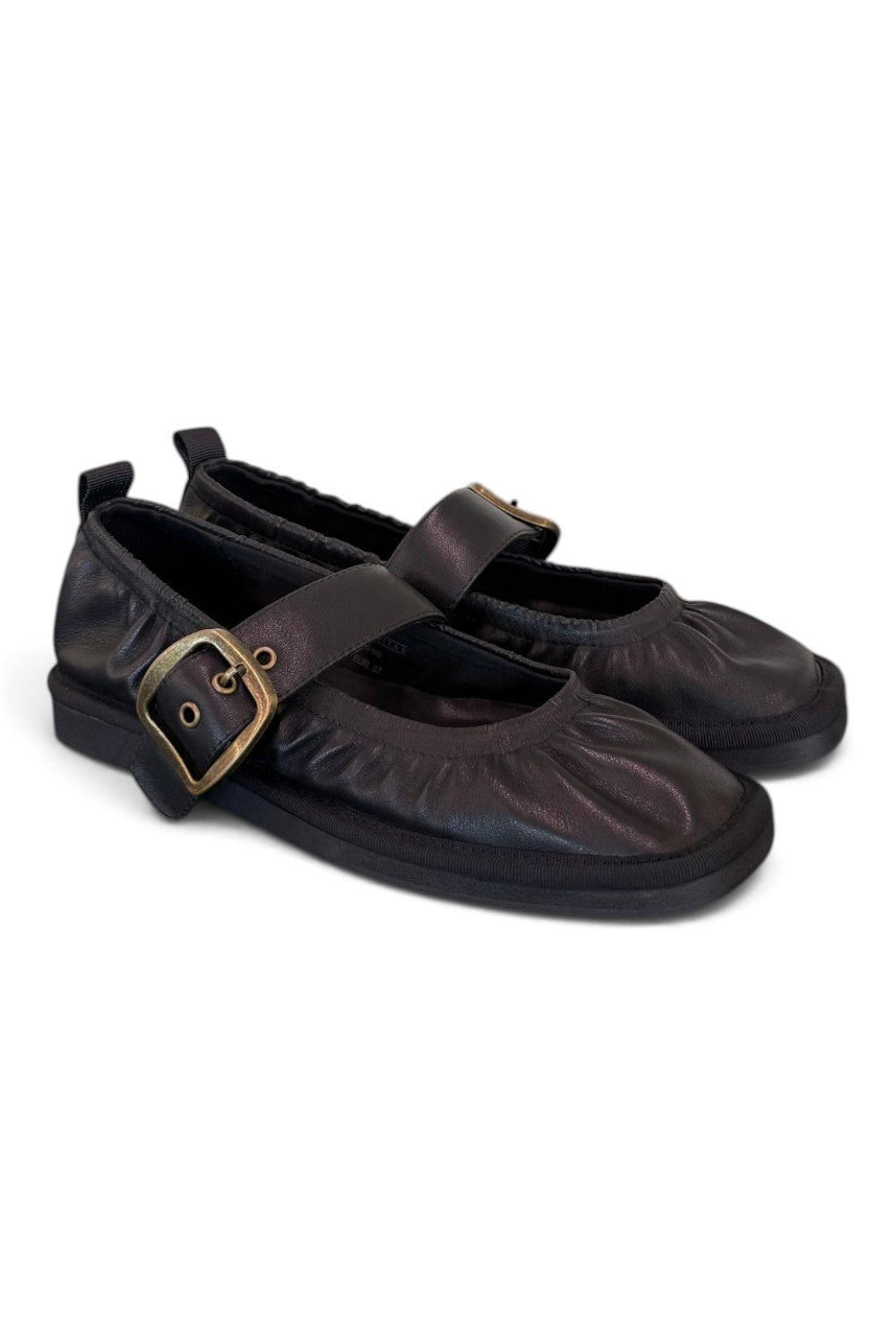 Ballerina cintino pelle nera Palomitas 