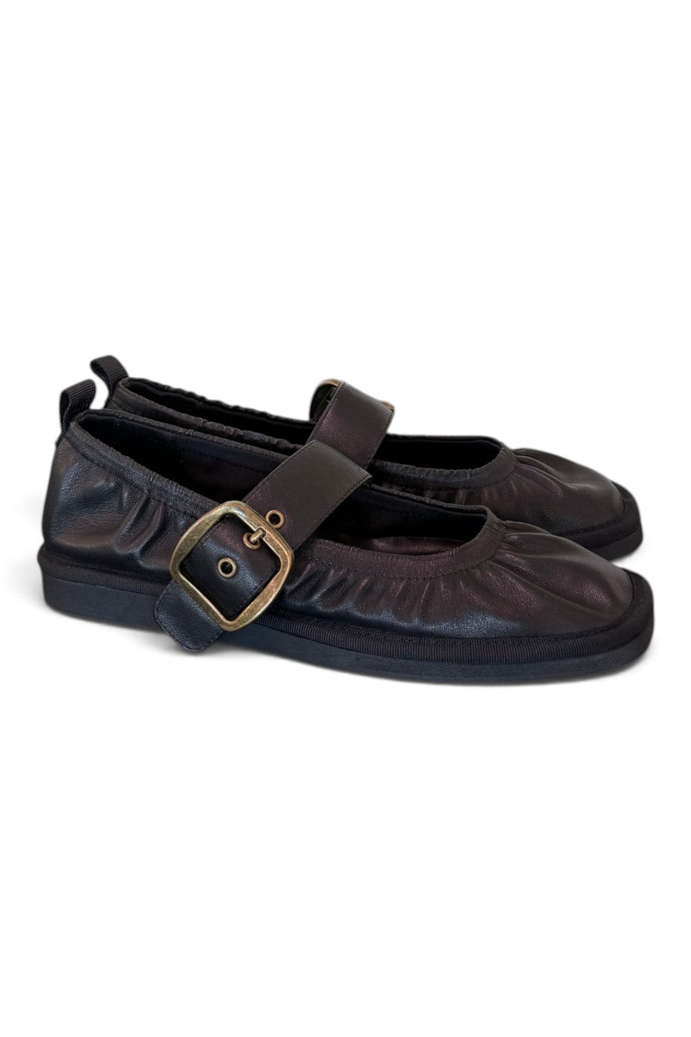 Ballerina cintino pelle nera Palomitas 