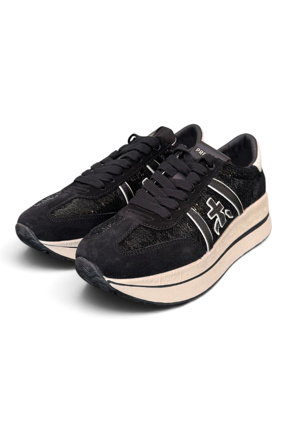 Sneaker donna Bethcoin 8504 Premiata nera strass 
