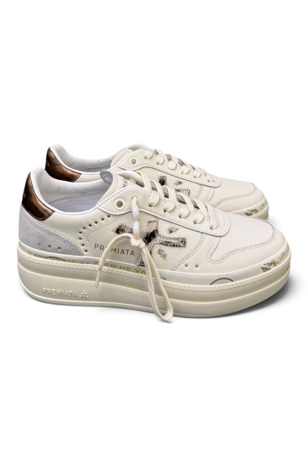 Sneaker donna Micol 7035 Premiata pelle latte 