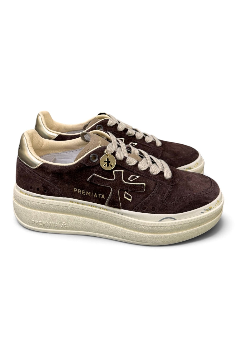 Sneaker donna Micol 7894 Premiata suede testa di moro 