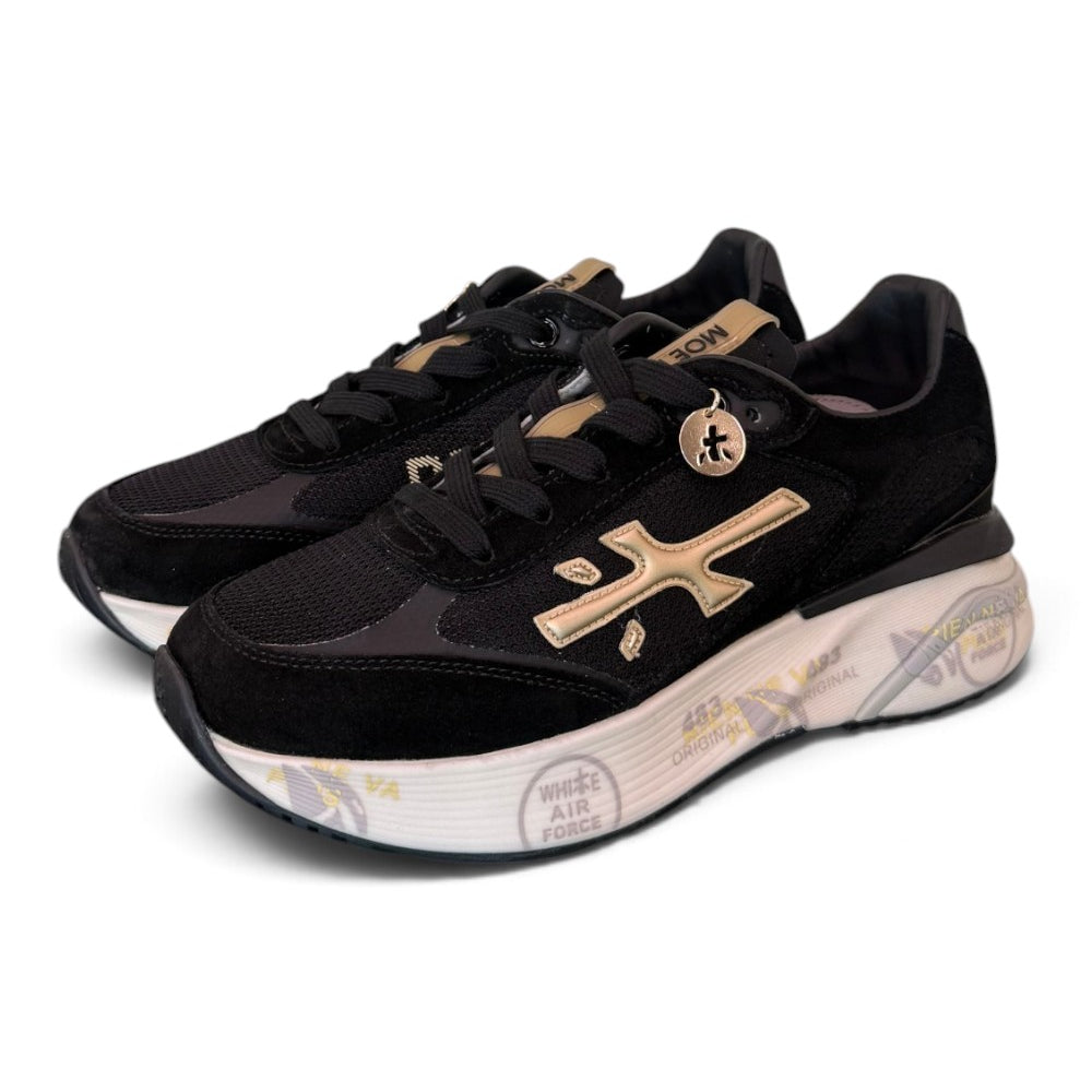 Sneaker donna Moerund 7799 Premiata nera oro 