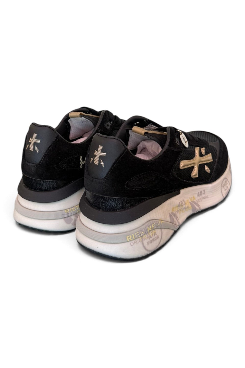 Sneaker donna Moerund 7799 Premiata nera oro 