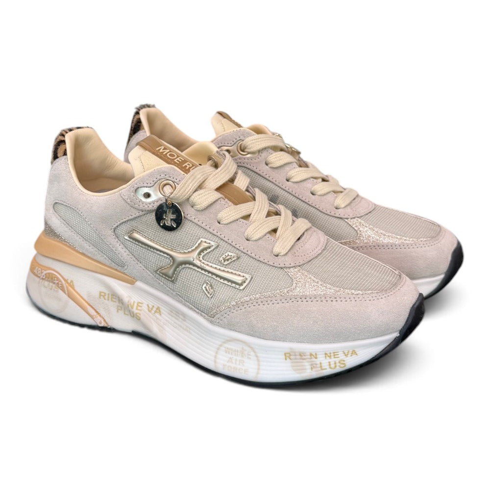 Sneaker donna Moerund 7800 Premiata ghiaccio oro 